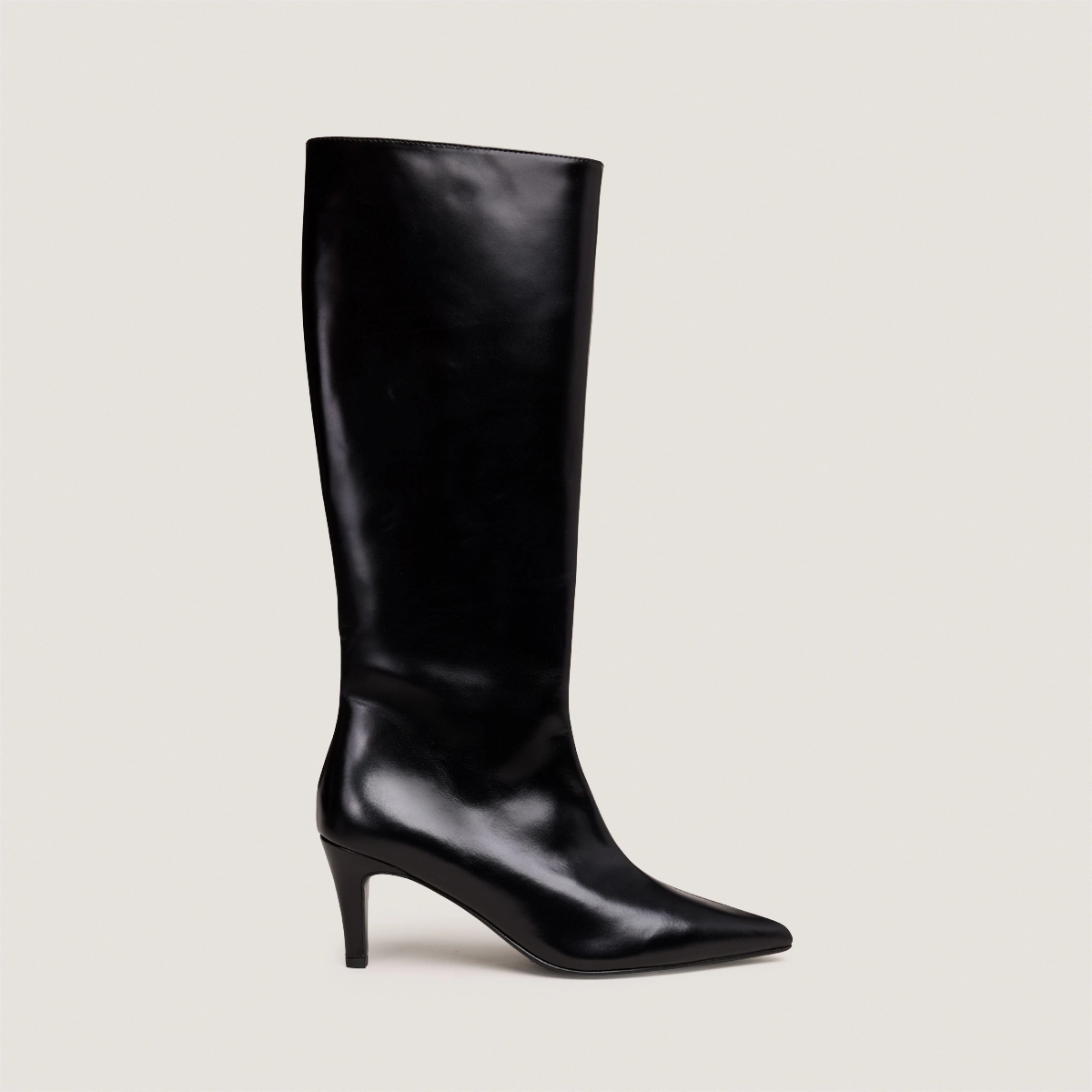 Bottes à talons fins et bouts pointus en cuir noir | DIEMA | Jonak