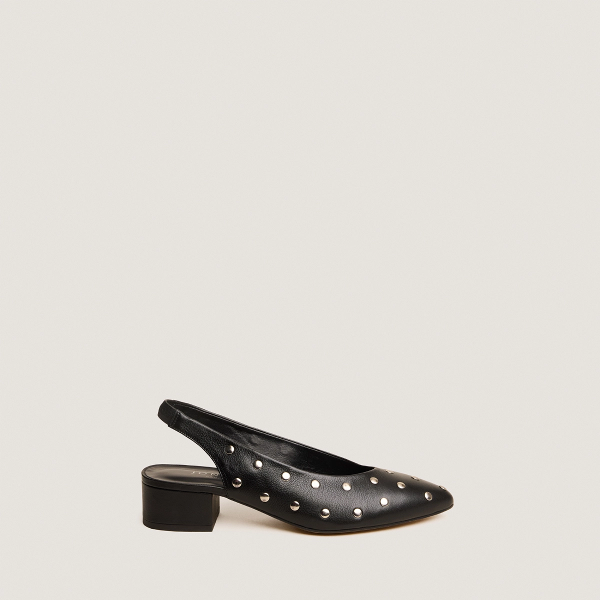Ballerines à bouts pointus et rivets en cuir noir | VINCENT | Jonak