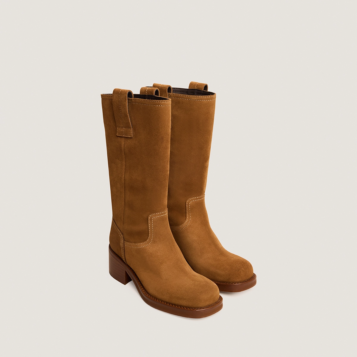 Bottes à bouts ronds en croûte tabac | BICHETTE | Jonak