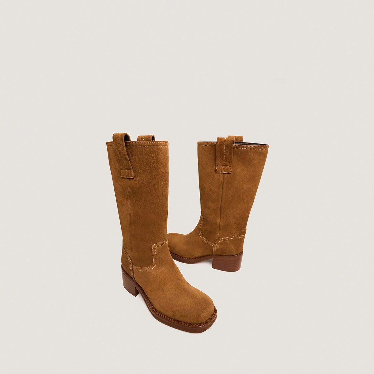 Bottes à bouts ronds en croûte tabac | BICHETTE | Jonak
