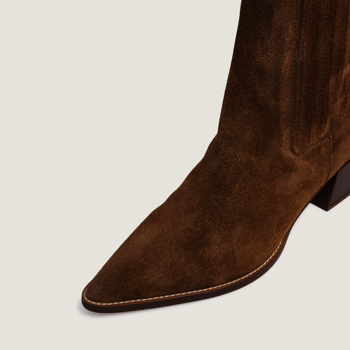 Bottines &agrave; fronces et bouts pointus en cro&ucirc;te marron | PRADO | Jonak