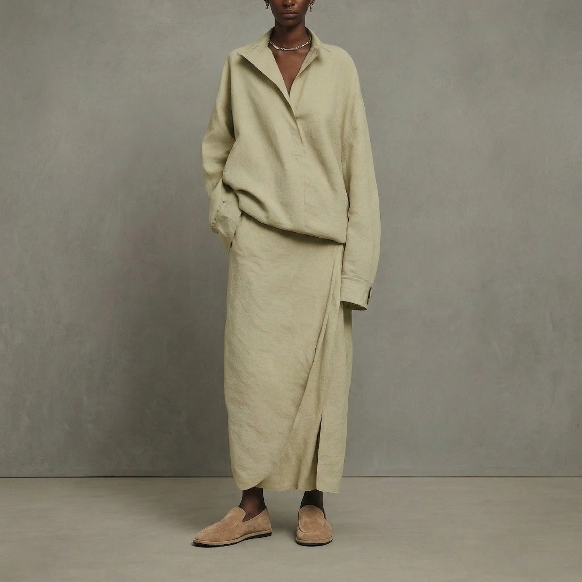 Mocassins à bouts ronds en croûte taupe | JUNE | Jonak