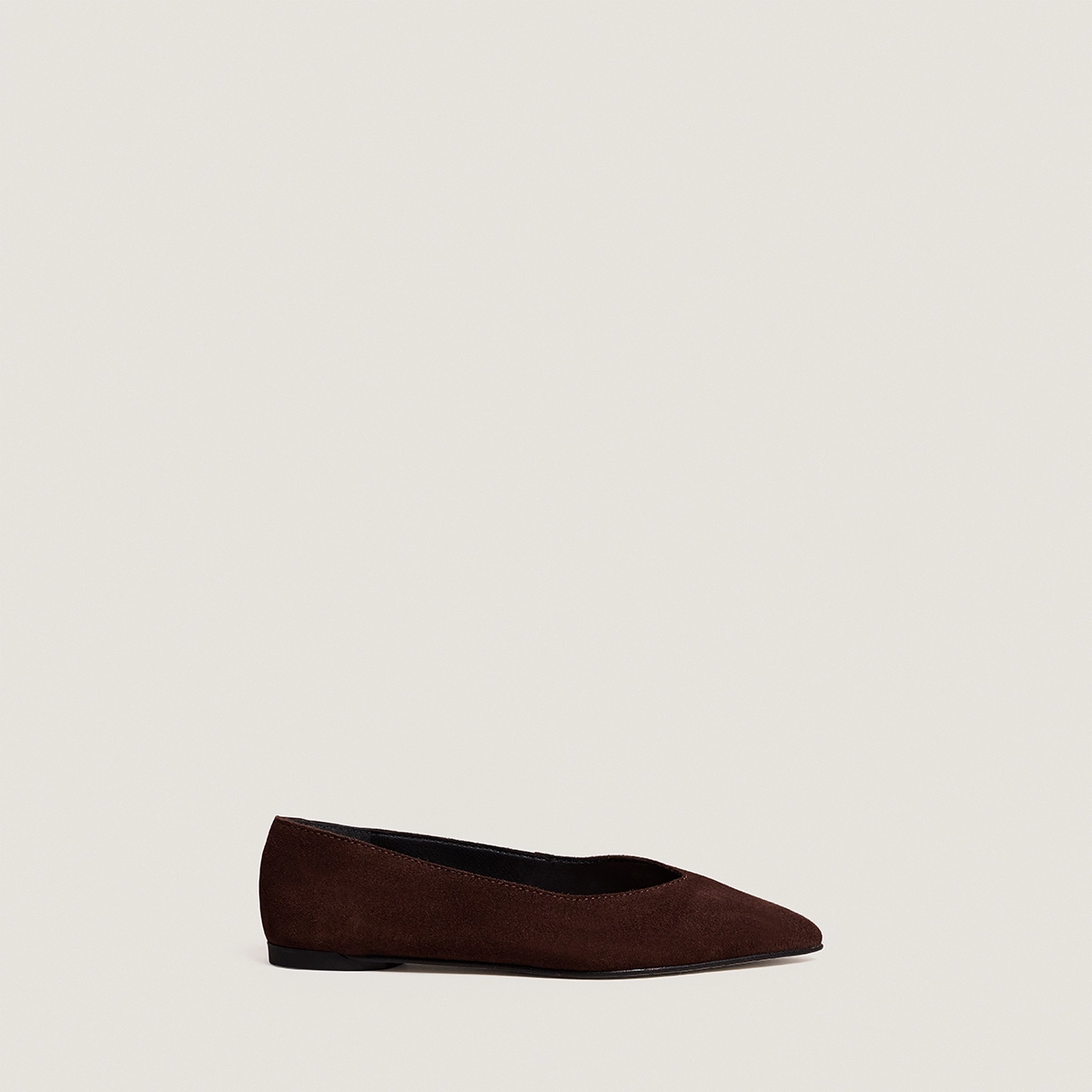 Ballerines à bouts pointus en croûte marron foncé | NOEMIE | Jonak