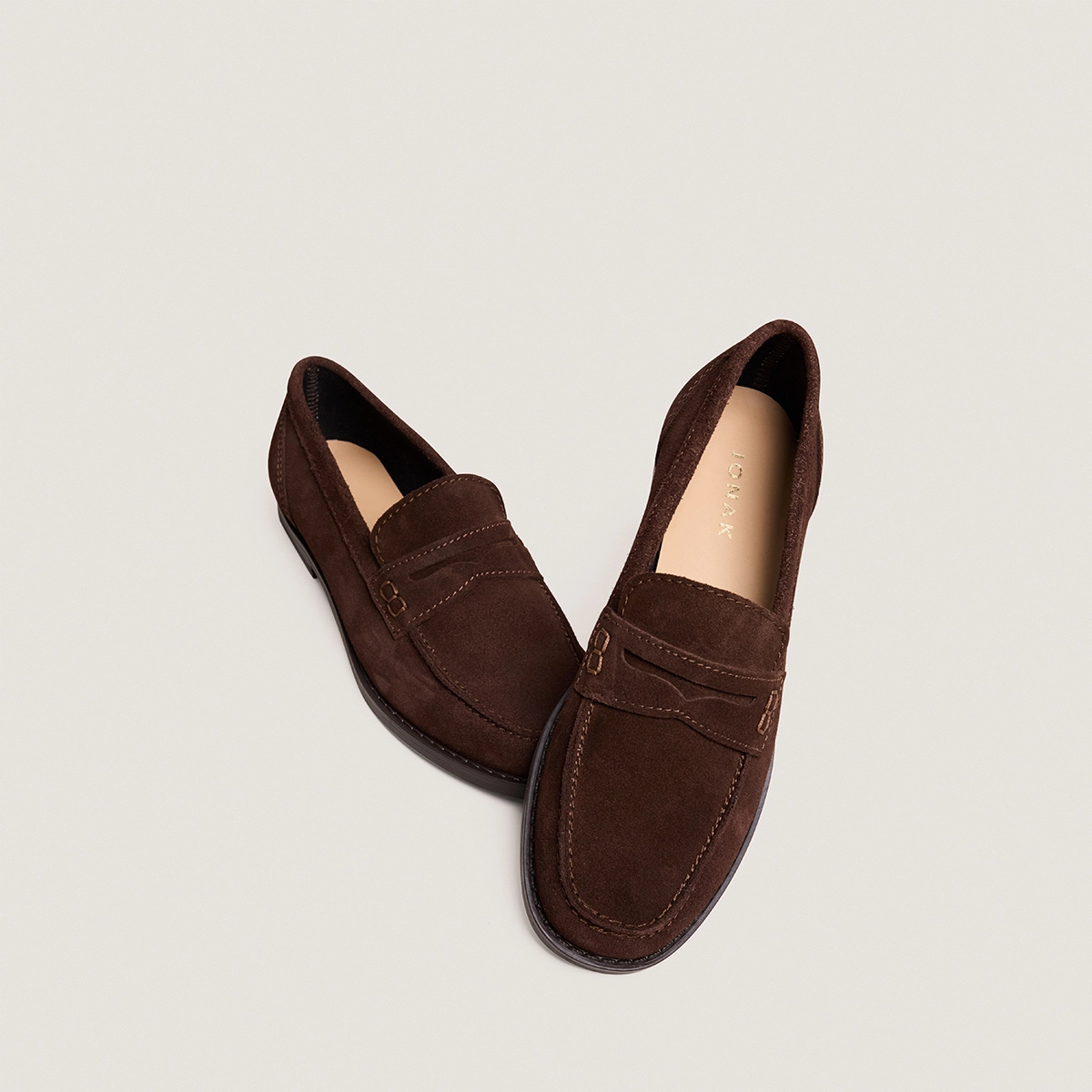 Mocassins à bouts carrés en croûte marron foncé | NAOMIE | Jonak