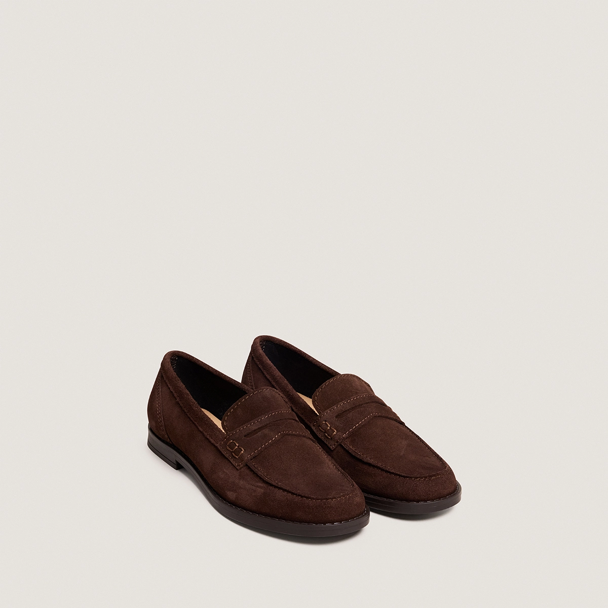 Mocassins à bouts carrés en croûte marron foncé | NAOMIE | Jonak