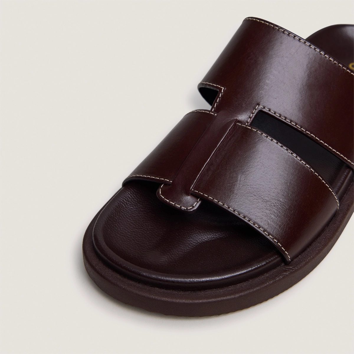 Mules à bouts ouverts en cuir marron foncé | WESTMINSTER | Jonak