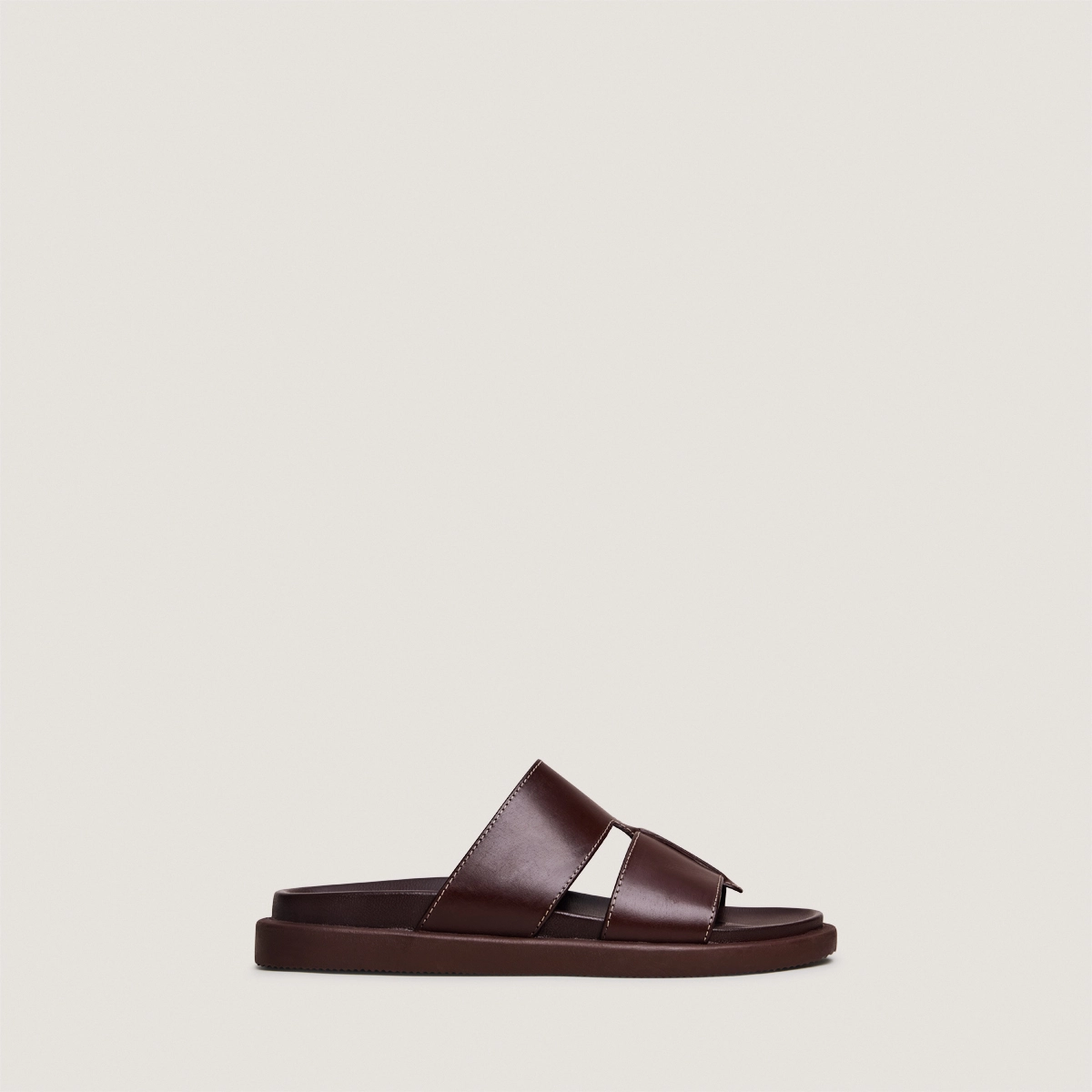 Mules à bouts ouverts en cuir marron foncé | WESTMINSTER | Jonak