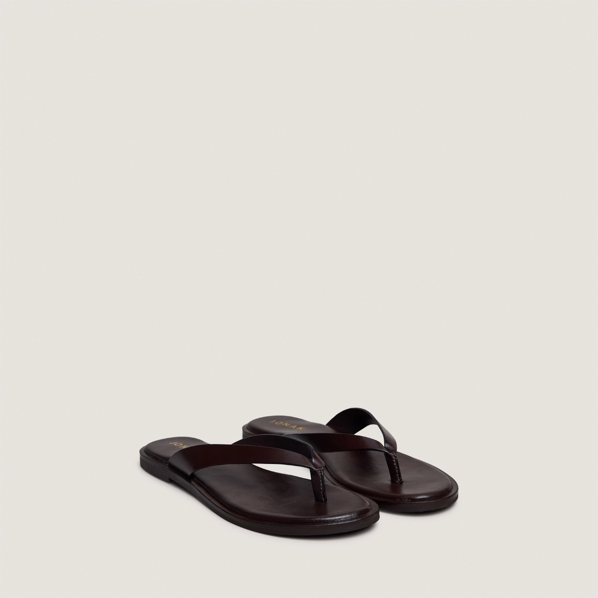 Tongs en cuir marron fonc&eacute; | WITTY | Jonak