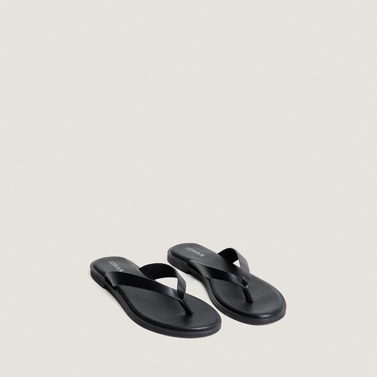 Tongs en cuir noir | WITTY | Jonak