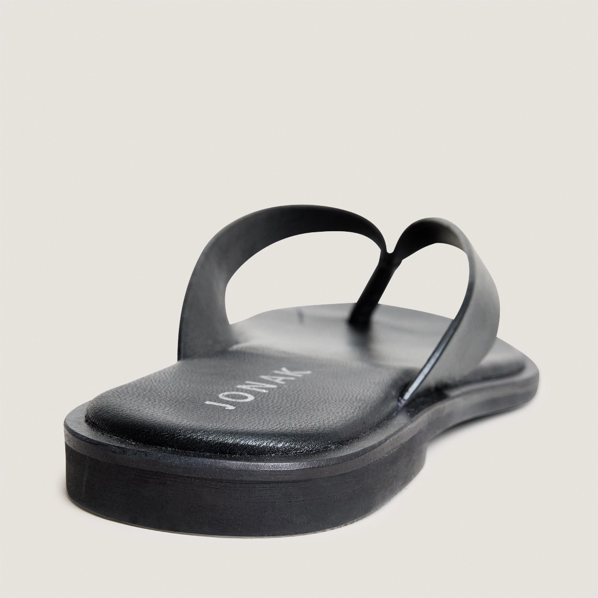 Tongs en cuir noir | WITTY | Jonak