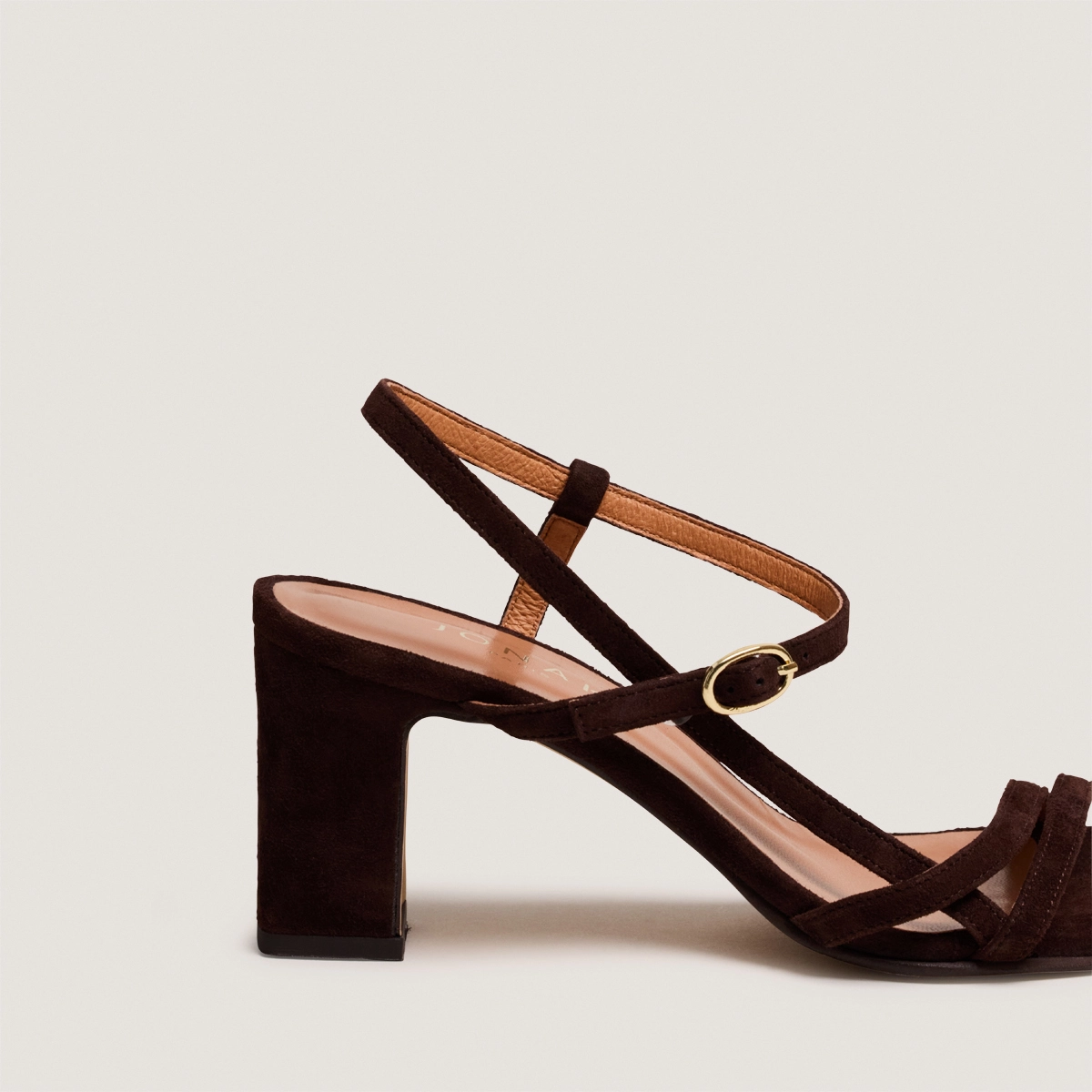 Sandales à talons et brides en velours marron | VICOMTE | Jonak