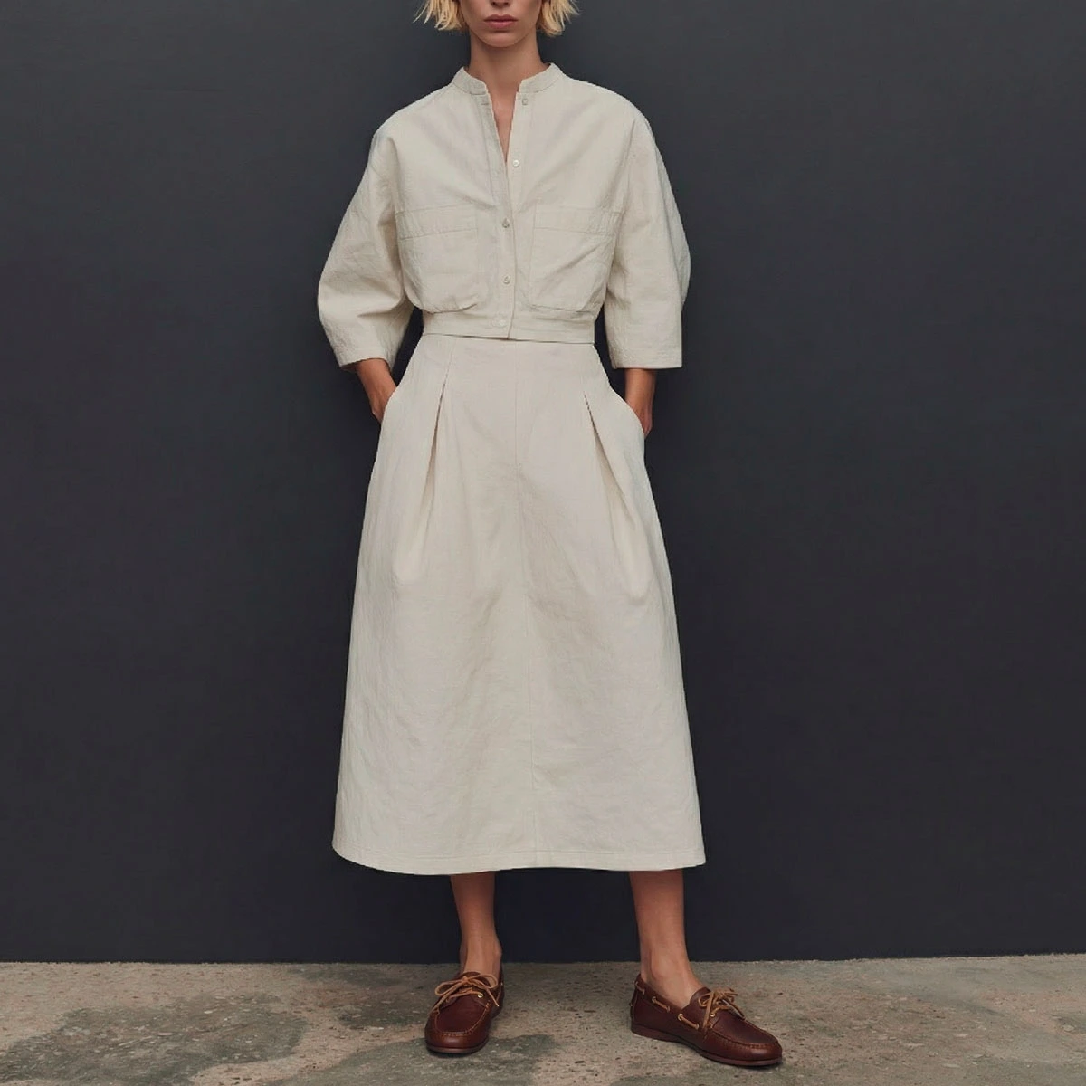 Mocassins à lacets en cuir grainé cognac | TERESA | Jonak