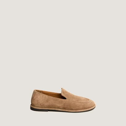 Mocassins &agrave; bouts ronds en cro&ucirc;te taupe | JUNE | Jonak