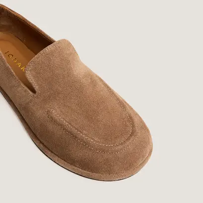 Mocassins &agrave; bouts ronds en cro&ucirc;te taupe | JUNE | Jonak