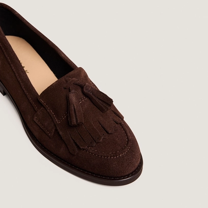 Mocassins &agrave; glands en cro&ucirc;te marron fonc&eacute; | NELLE | Jonak