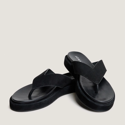Tongs en velours noir | WIWI | Jonak
