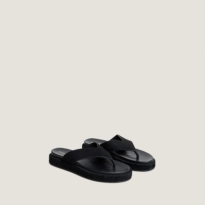 Tongs en velours noir | WIWI | Jonak