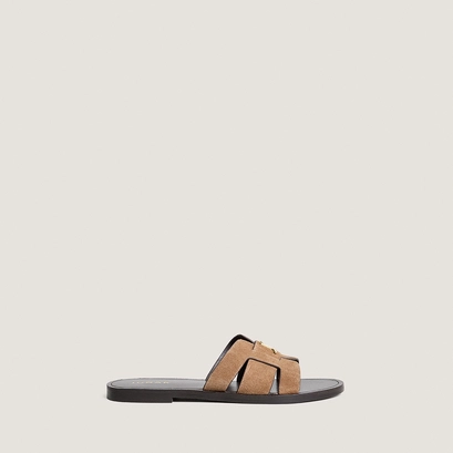 Sandales à monogrammes taupe