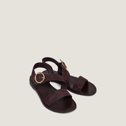 Sandales à brides larges et boucles ajustables marron foncé