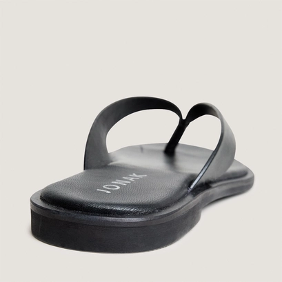 Tongs en cuir noir | WITTY