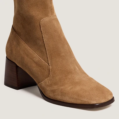 Bottines &agrave; bouts ovales en cro&ucirc;te beige fonc&eacute; | ARGENTAT | Jonak