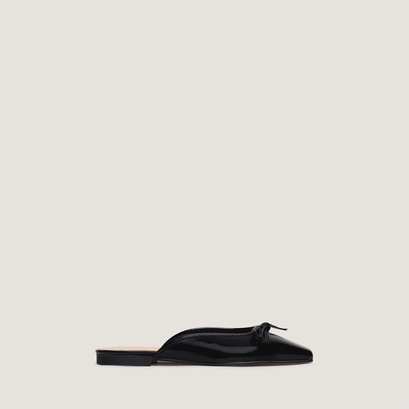Mules lac&eacute;es en vernis pliss&eacute; noir | NICCOLO | Jonak