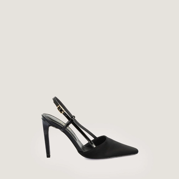 Escarpins slingbacks en satin noir et vernis noir | DIMA | Jonak
