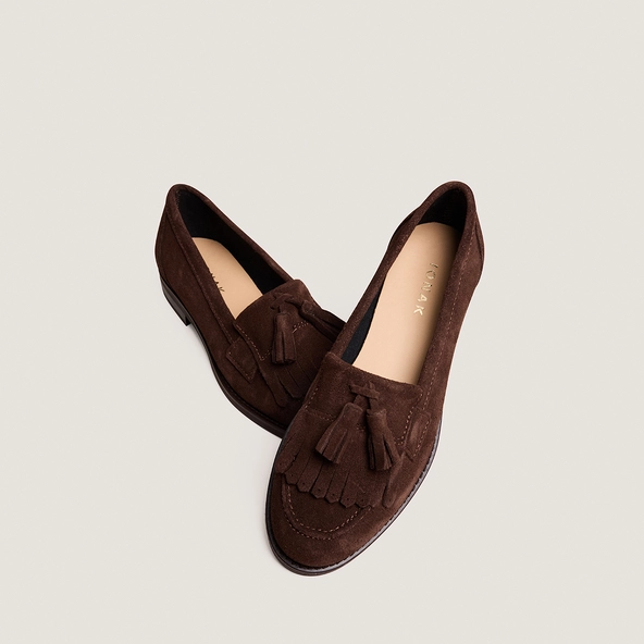 Mocassins à glands en croûte marron foncé | NELLE | Jonak