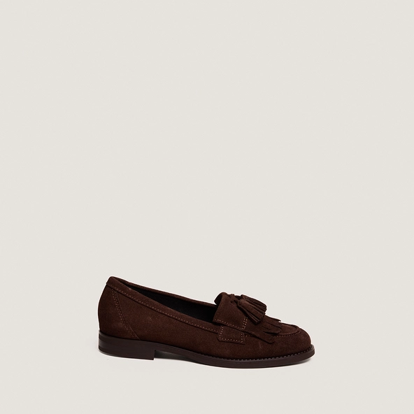 Mocassins à glands en croûte marron foncé | NELLE | Jonak