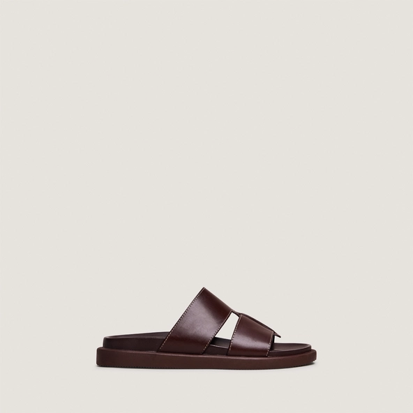 Mules à bouts ouverts en cuir marron foncé | WESTMINSTER | Jonak