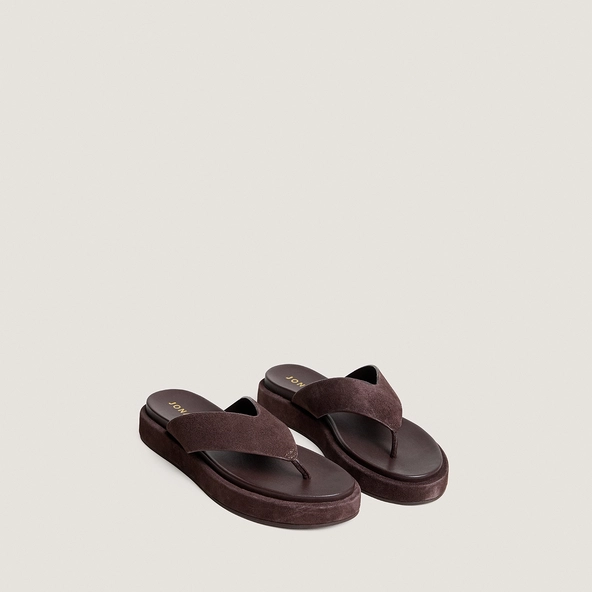 Tongs en velours marron foncé | WIWI | Jonak