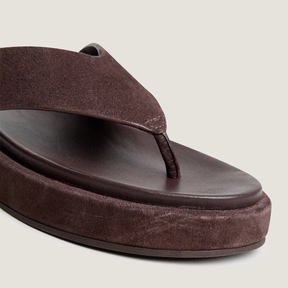 Tongs en velours marron foncé | WIWI | Jonak