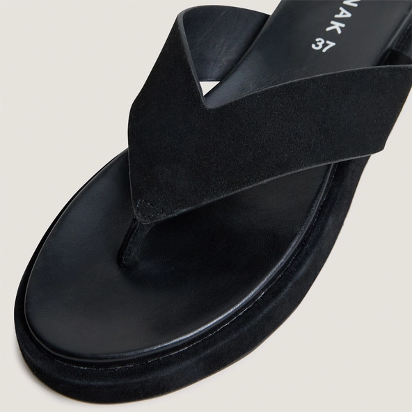 Tongs en velours noir | WIWI | Jonak