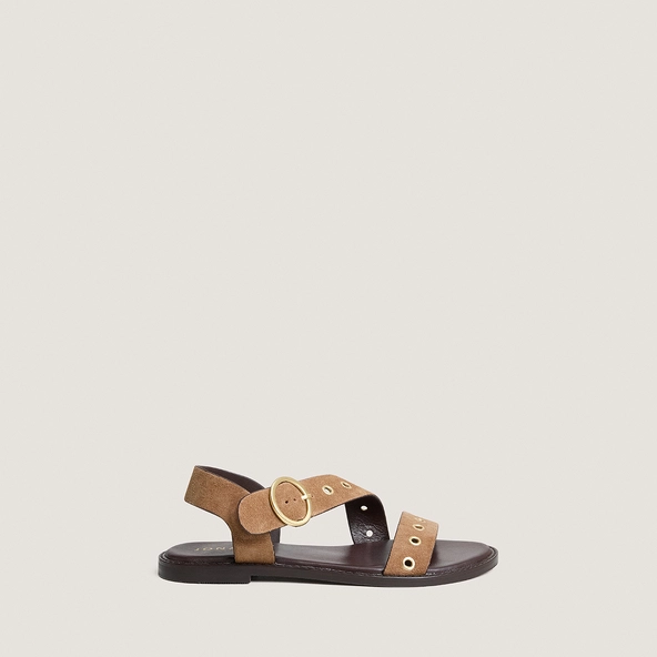 Sandales à brides larges en croûte taupe | WOUF | Jonak