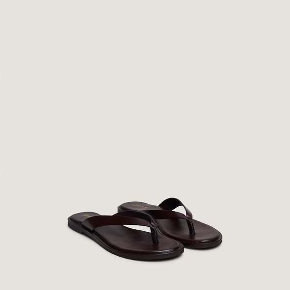 Tongs en cuir marron fonc&eacute; | WITTY | Jonak