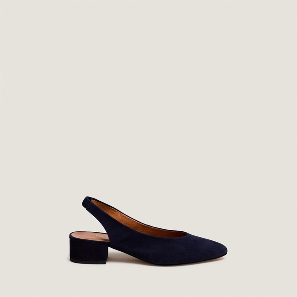 Ballerines à bouts arrières ouverts en velours marine | VINCE | Jonak