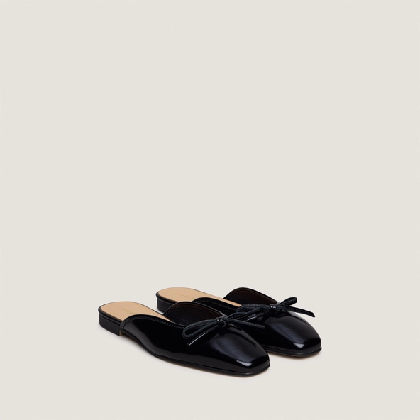 Mules lacées en vernis plissé noir | NICCOLO | Jonak