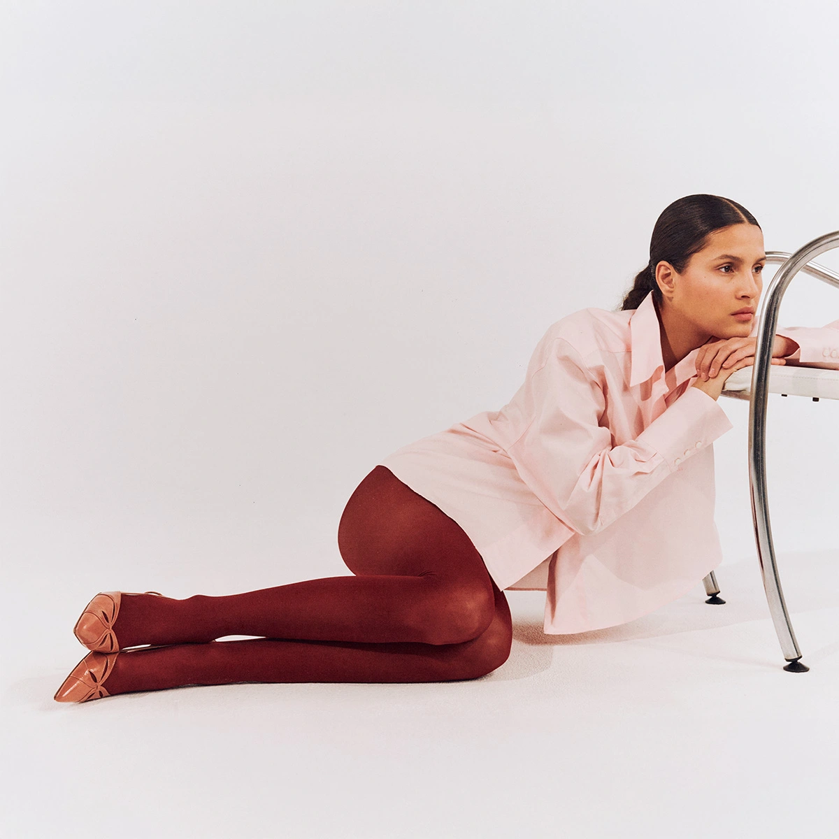 Escarpins slingbacks à bouts pointus en vernis plissé vieux rose | DAMOUR | Jonak