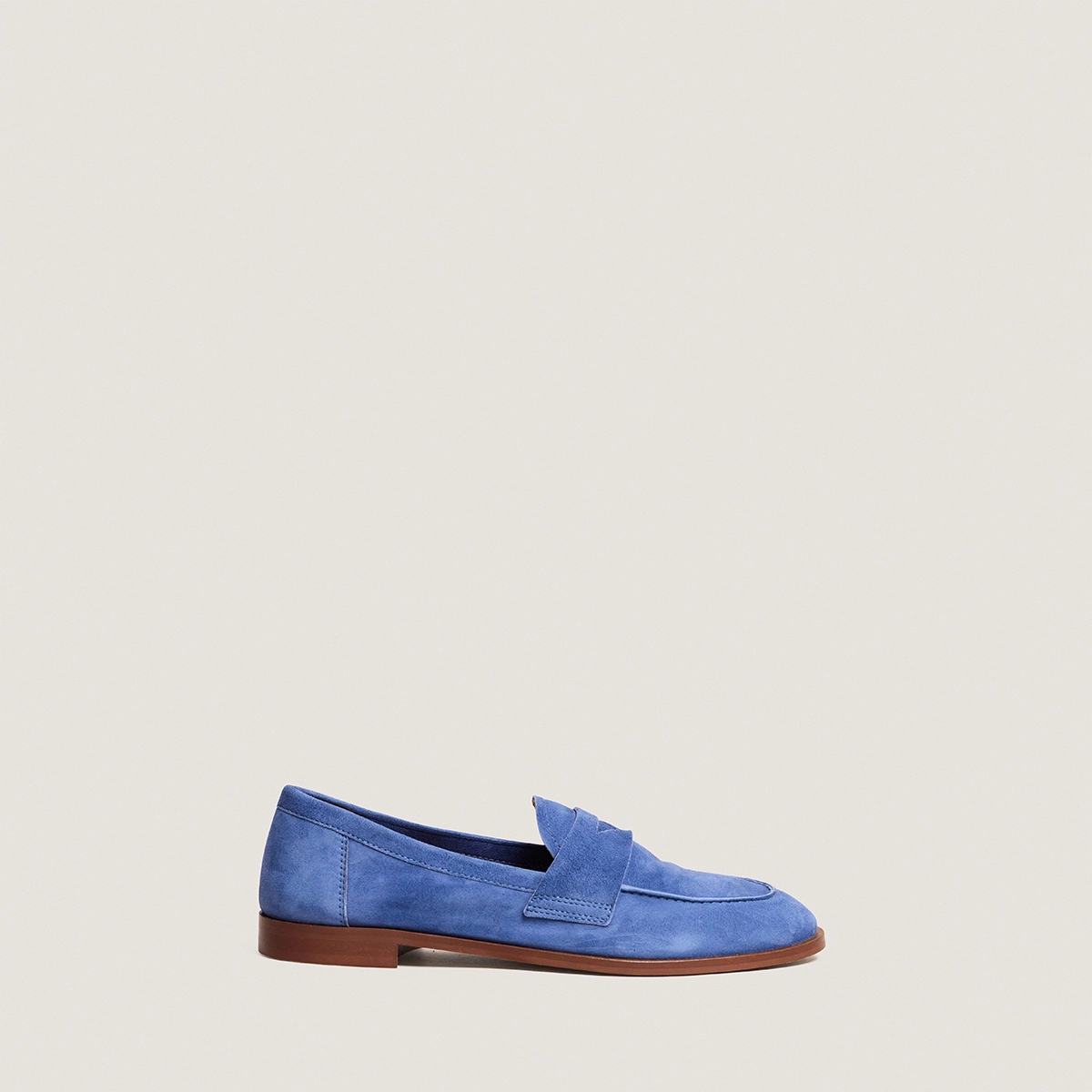 Mocassins à bouts ronds en velours bleu acier | THELMA | Jonak