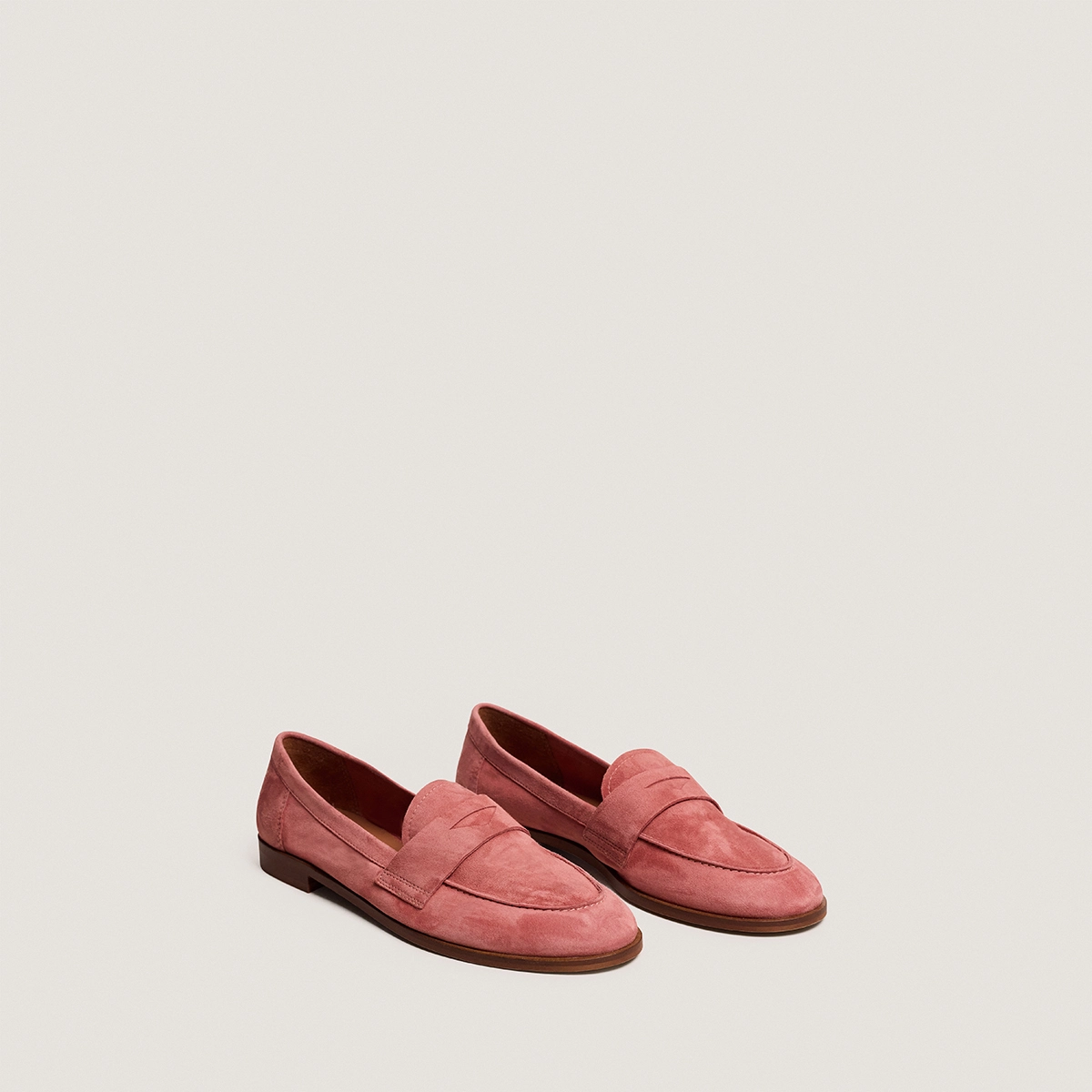 Mocassins à bouts ronds en velours vieux rose | THELMA | Jonak