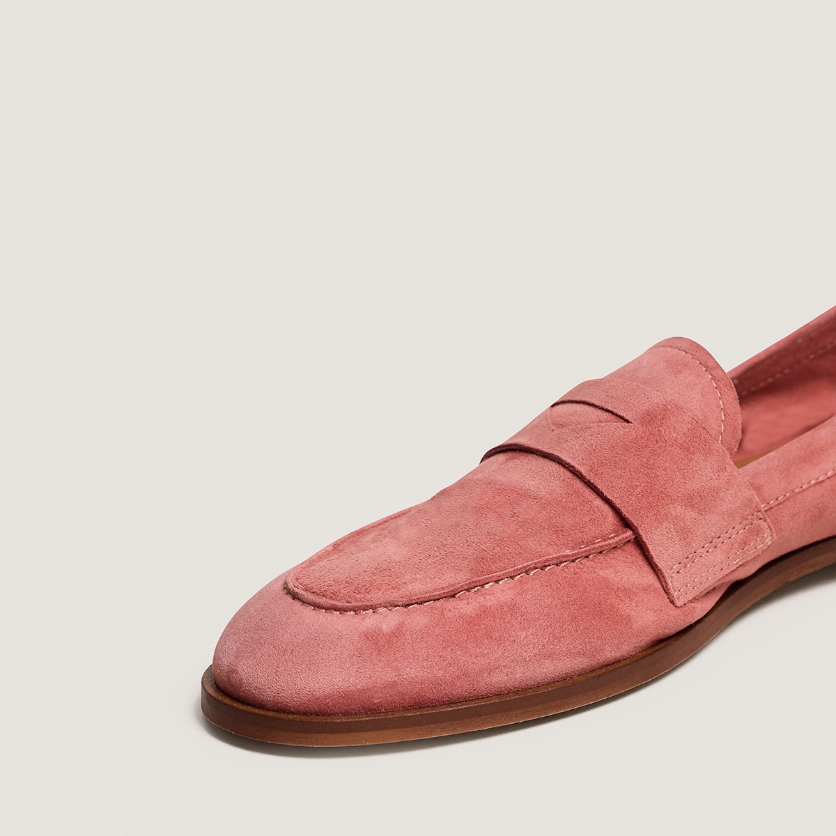 Mocassins à bouts ronds en velours vieux rose | THELMA | Jonak