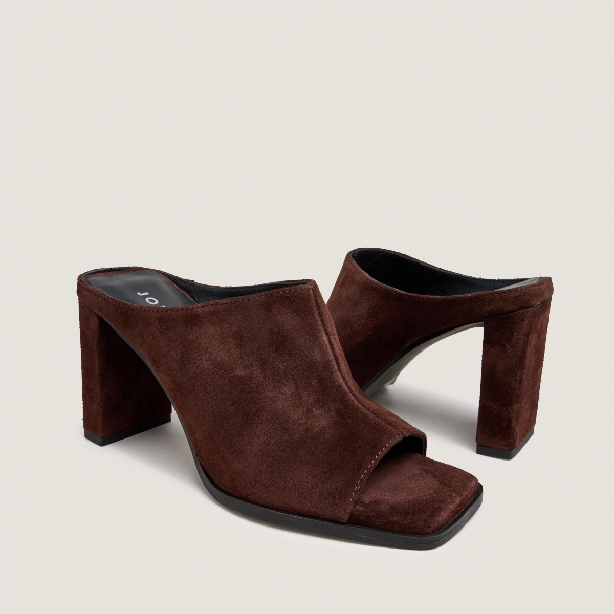 Mules &agrave; talons en cro&ucirc;te chocolat | BLAIR | Jonak