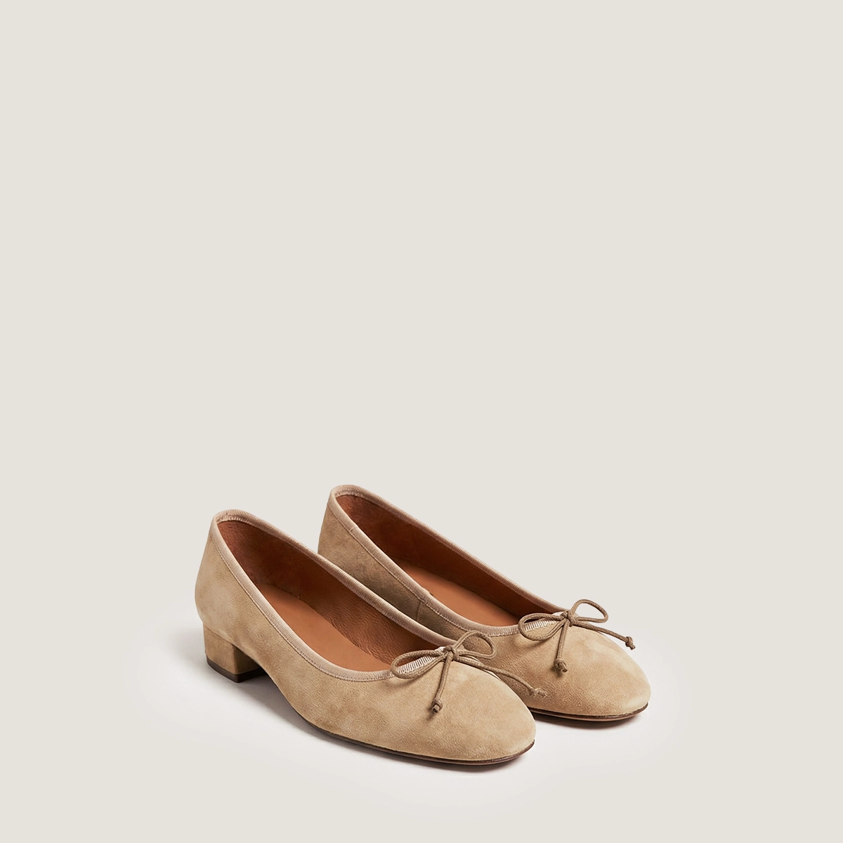 Ballerines à talons en velours camel et beige | DADOU | Jonak
