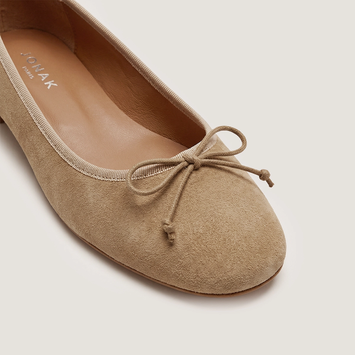 Ballerines à talons en velours camel et beige | DADOU | Jonak