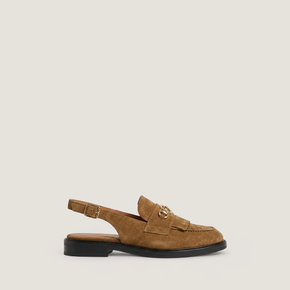 Mocassins à bouts arrières ouverts en croûte tabac | DELPHY | Jonak