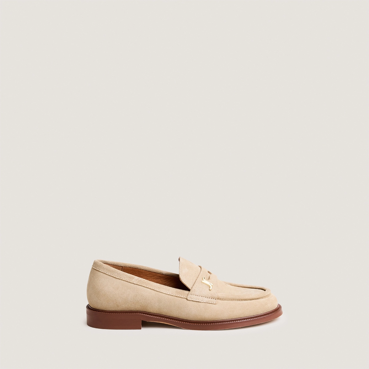 Mocassins à bouts ronds et monogrammes en croûte sable | DUEDI | Jonak