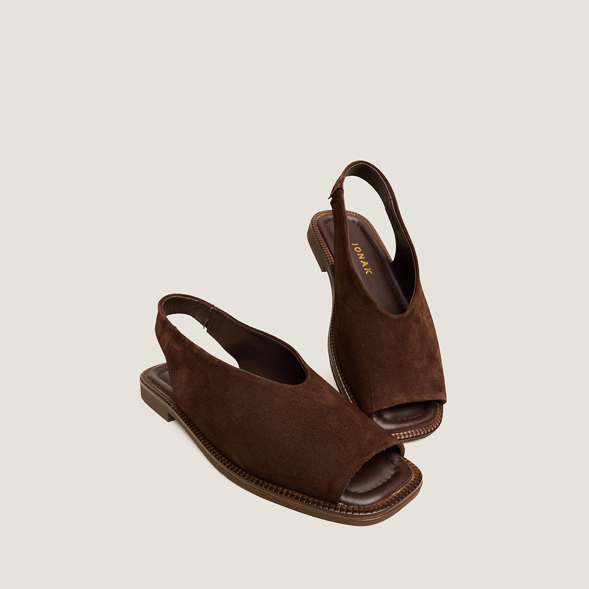 Ballerines slingbacks en croûte marron | JESSY | Jonak