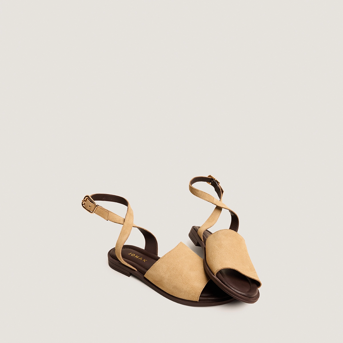 Sandales à boucles ajustables en croûte beige | JOHANA | Jonak
