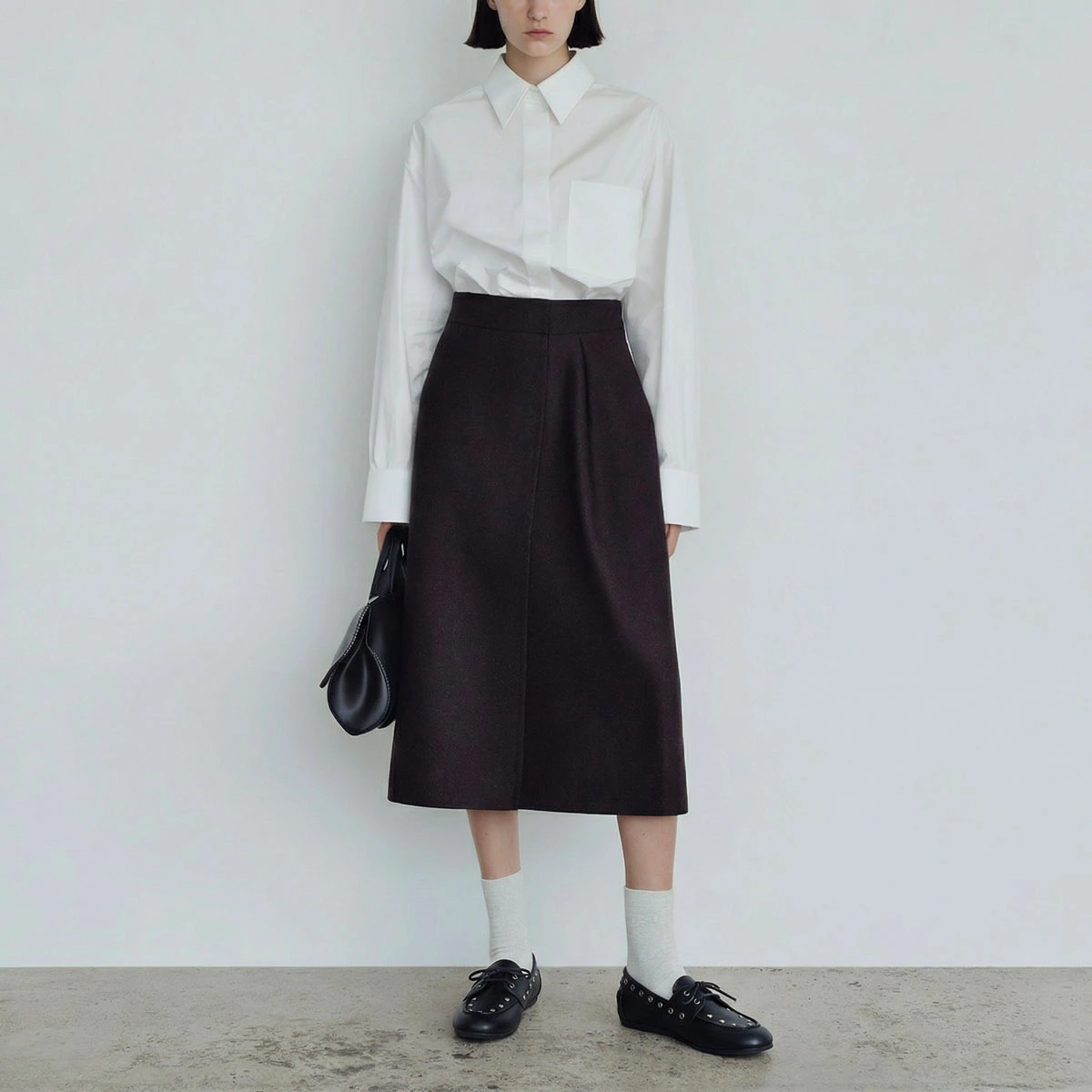 Mocassins à rivets et lacets en cuir noir | LENA | Jonak
