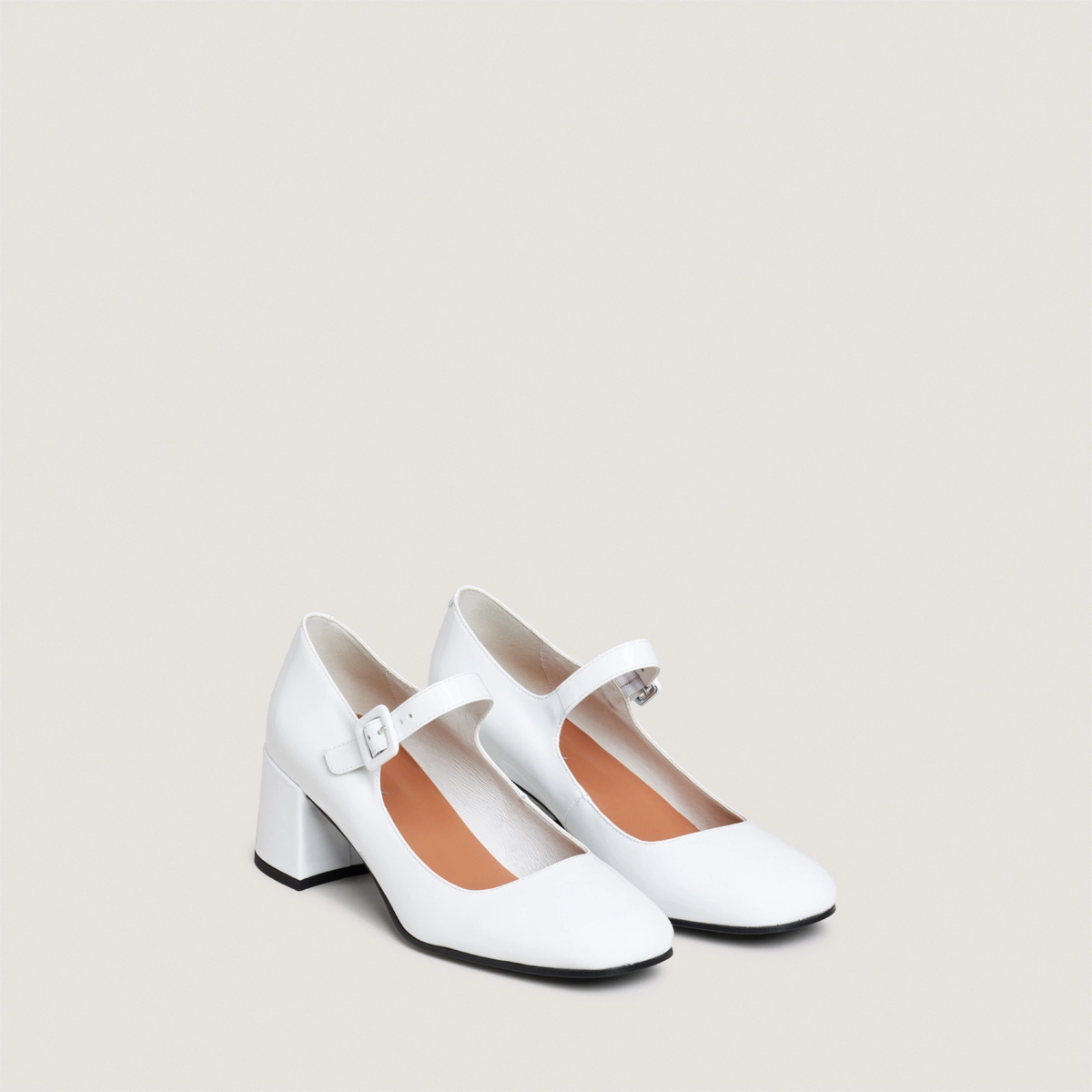 Babies à talons en vernis blanc | DITTUS | Jonak